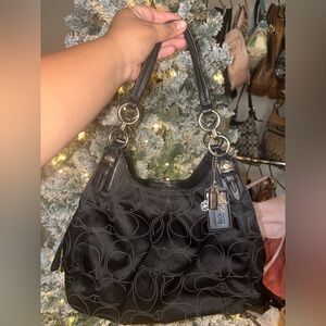 Black Coach Shoulder Monogram Bag